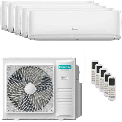 Hisense Hi-Comfort 2025 Penta Split-Klimaanlage, 7000+7000+7000+7000+7000 BTU, Inverter, Energieeffizienzklasse A++, WLAN-Außeneinheit 10 kW