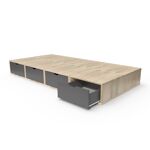 Sconto 100% ABC MEUBLES Letto 90x200 1 posto con cassetti Cube legno - 90... ABC-meubles.com