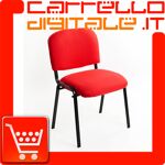 8% Rabatt Gepolsterter stapelbarer Stuhl aus rotem Stoff ... Digitaler Warenkorb
